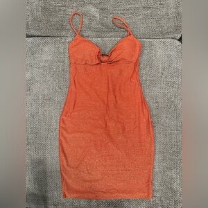 Stunning Orange Spaghetti Strap Dress
